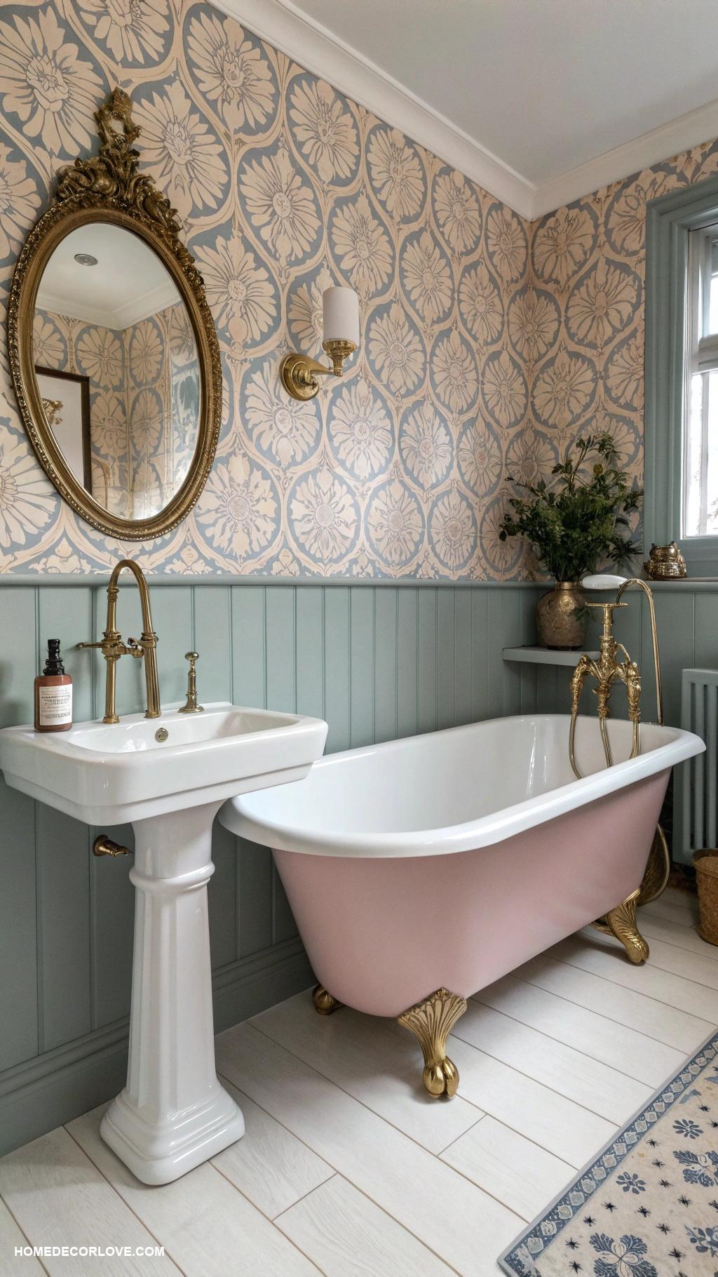 modern bathroom Vintage fixtures for a retro charm