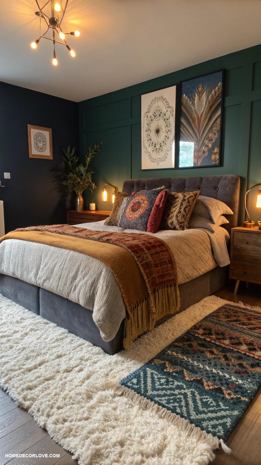 moody bedroom Comfortable rugs for cozy feel