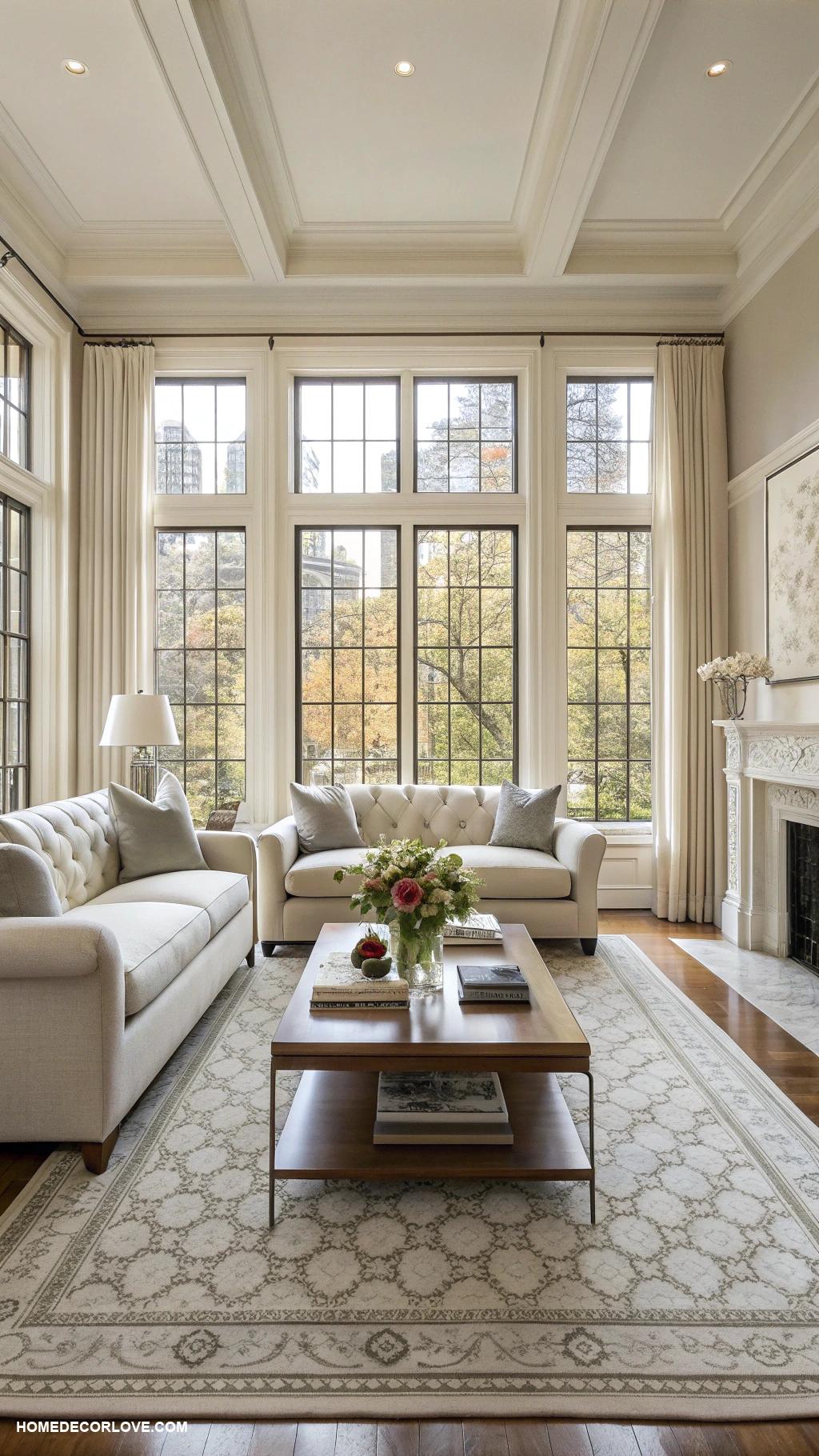 nancy meyers living room Large windows for natural light