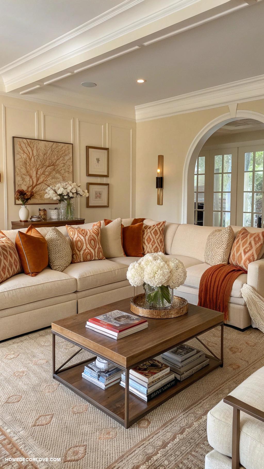 nancy meyers living room Neutral color palettes with warm accents