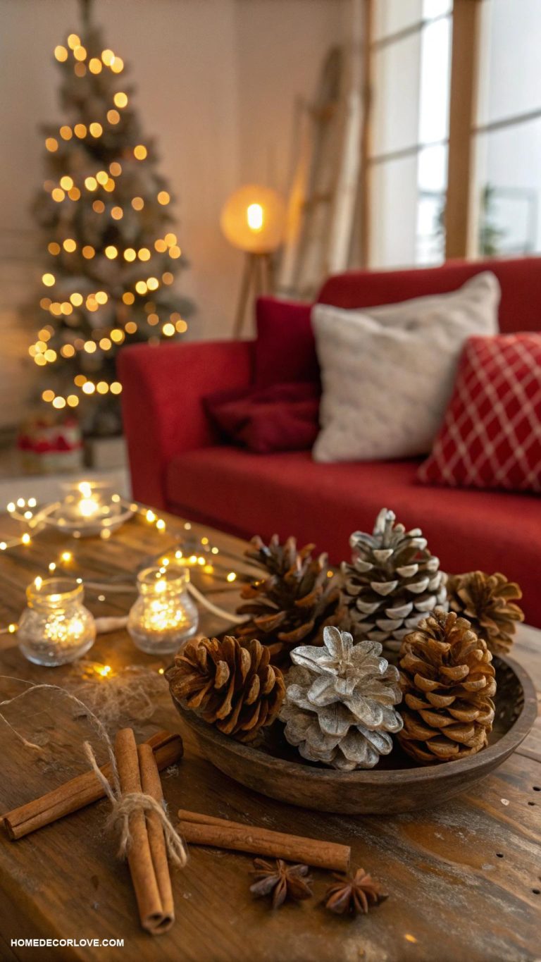 nostalgic christmas aesthetic Fragrant pinecones and cinnamon sticks