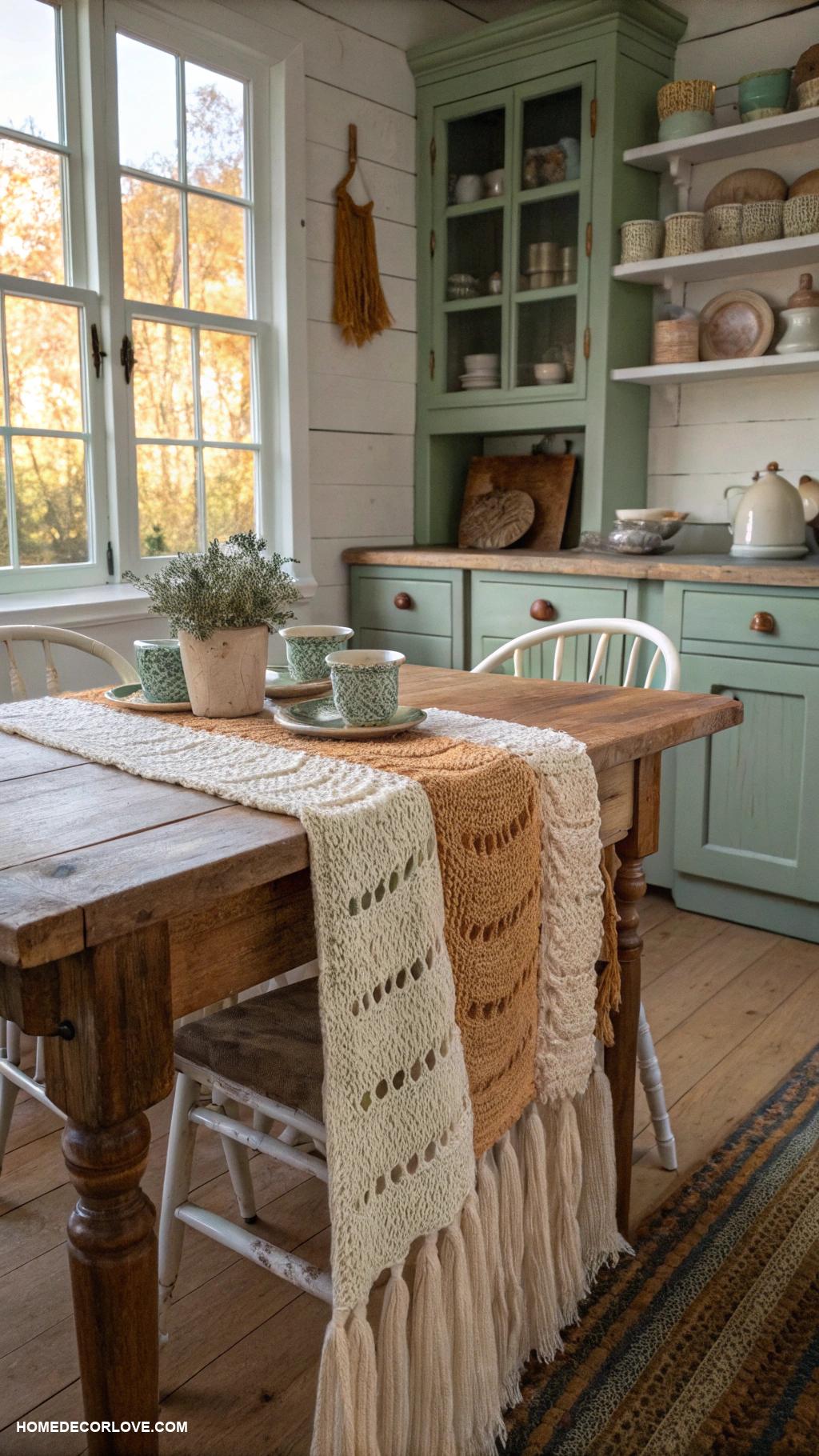 rustic kitchen Cozy knitted textiles for a homey look