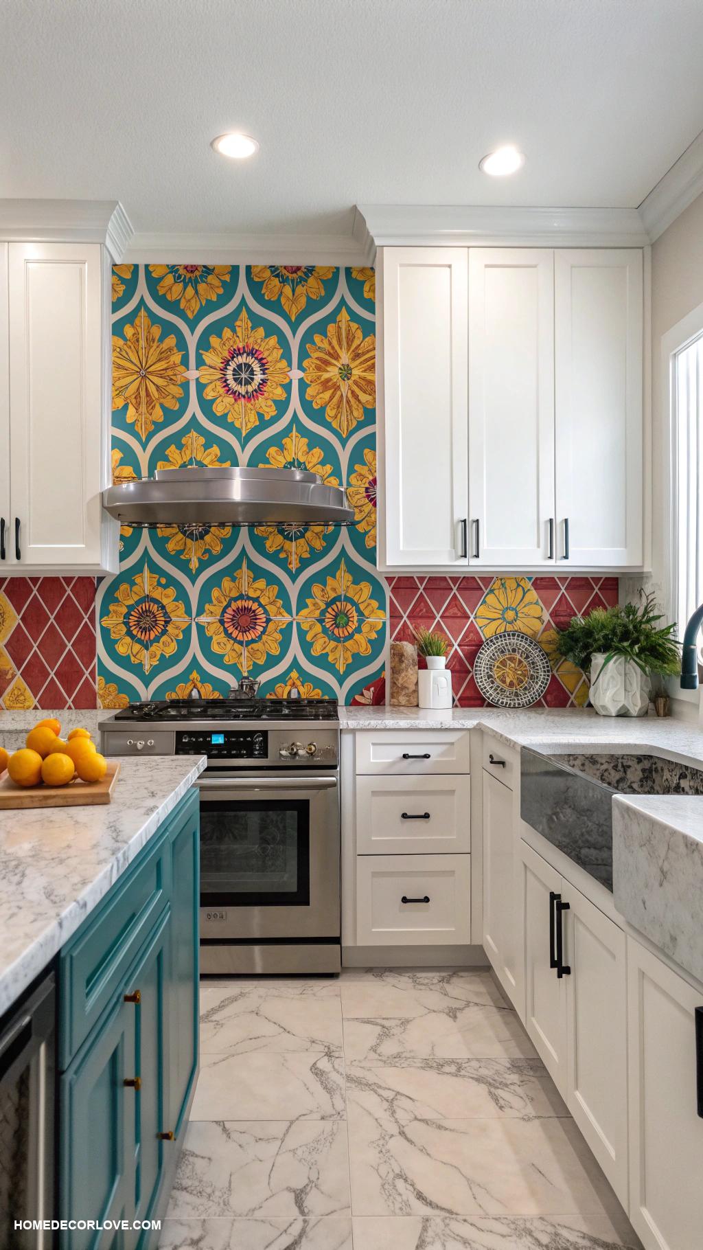 timeless kitchen Bold backsplash for a pop of color
