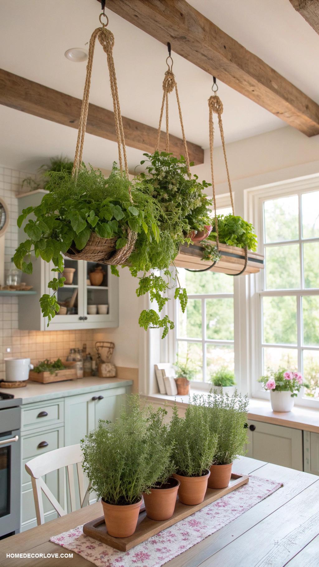 timeless kitchen Hanging herb garden for fresh flavors