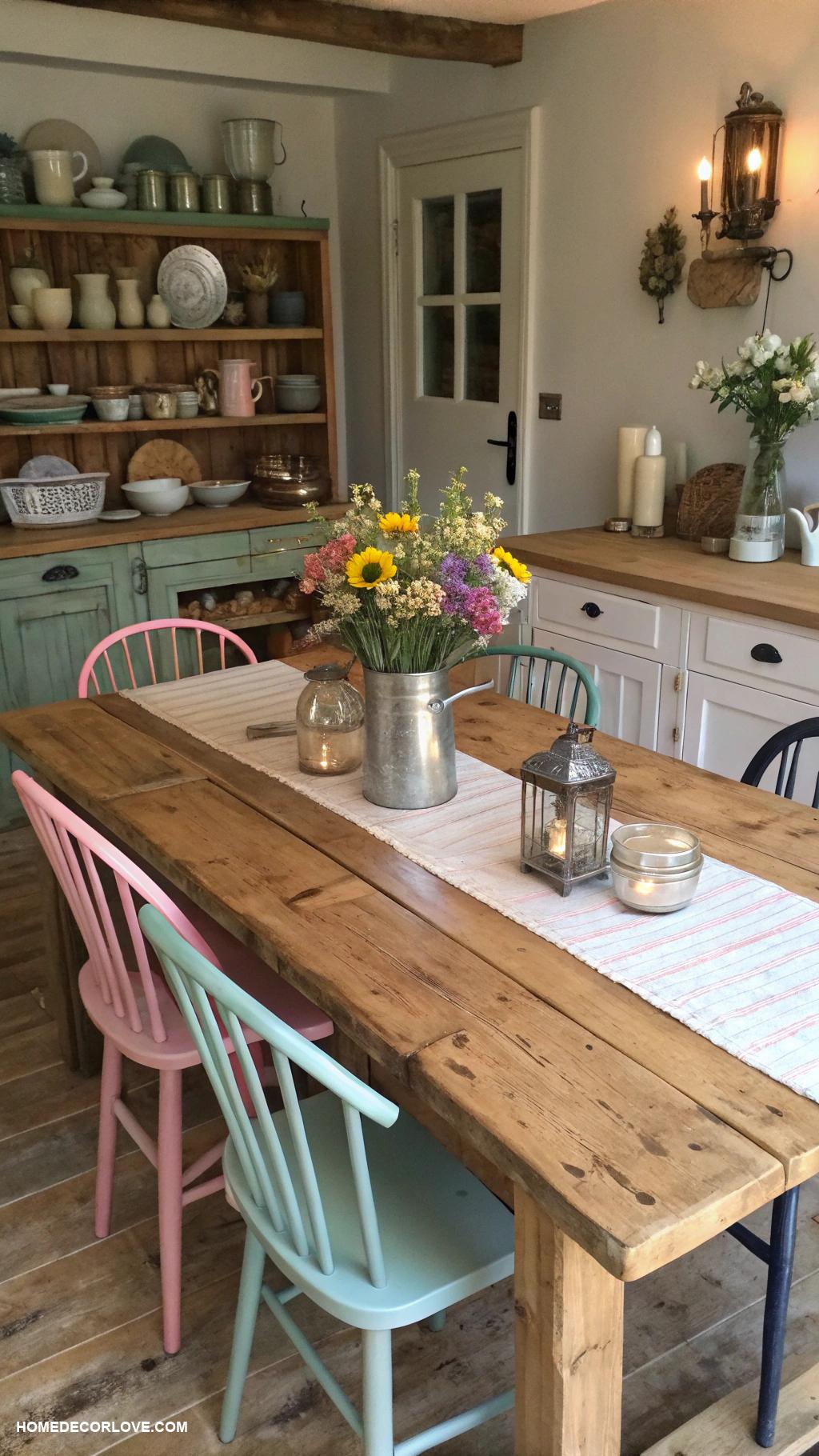 timeless kitchen Rustic farmhouse style dining table