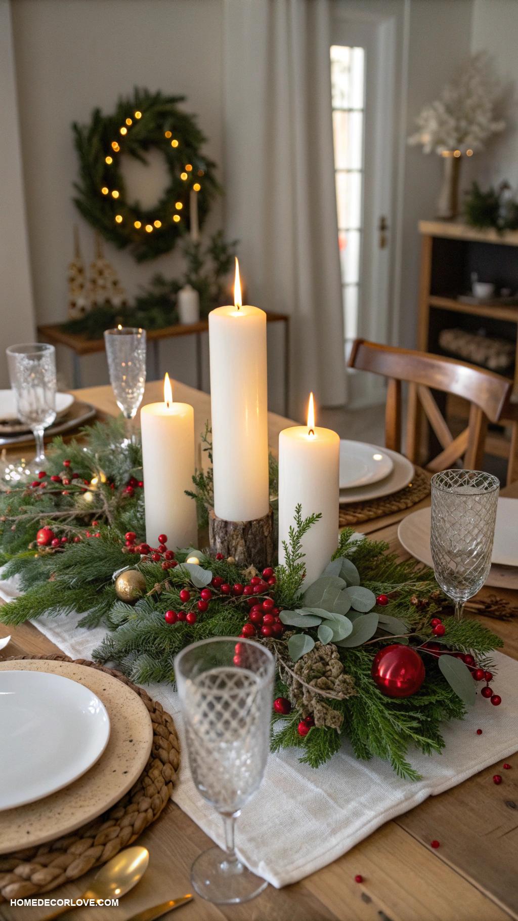 traditional christmas decor Christmas candle centerpieces