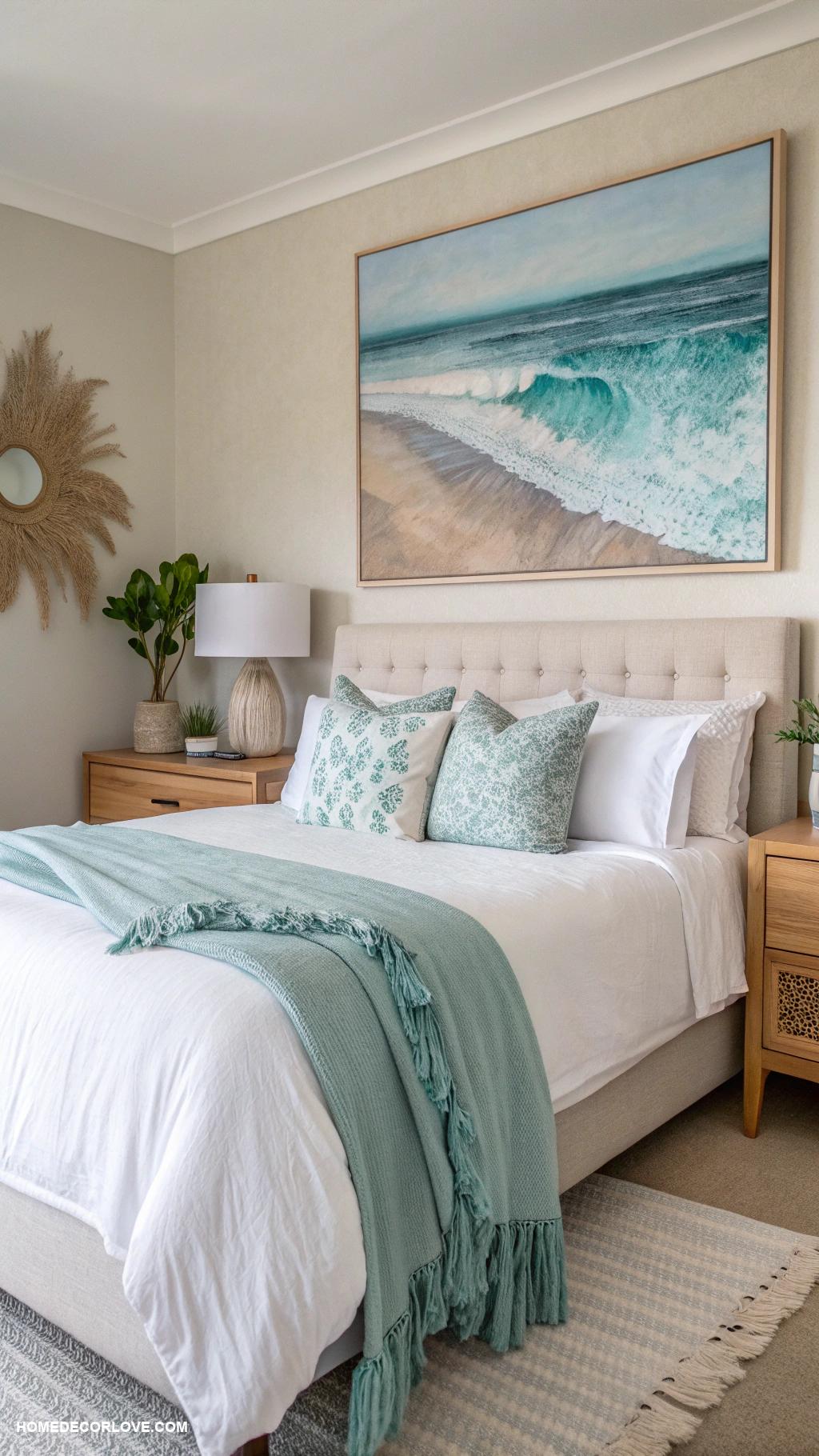 aesthetic bedroom Coastal vibes with soft blues