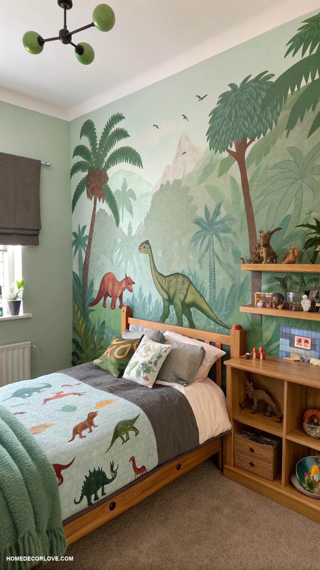 boys bedroom ideas Dinosaur figurines and murals