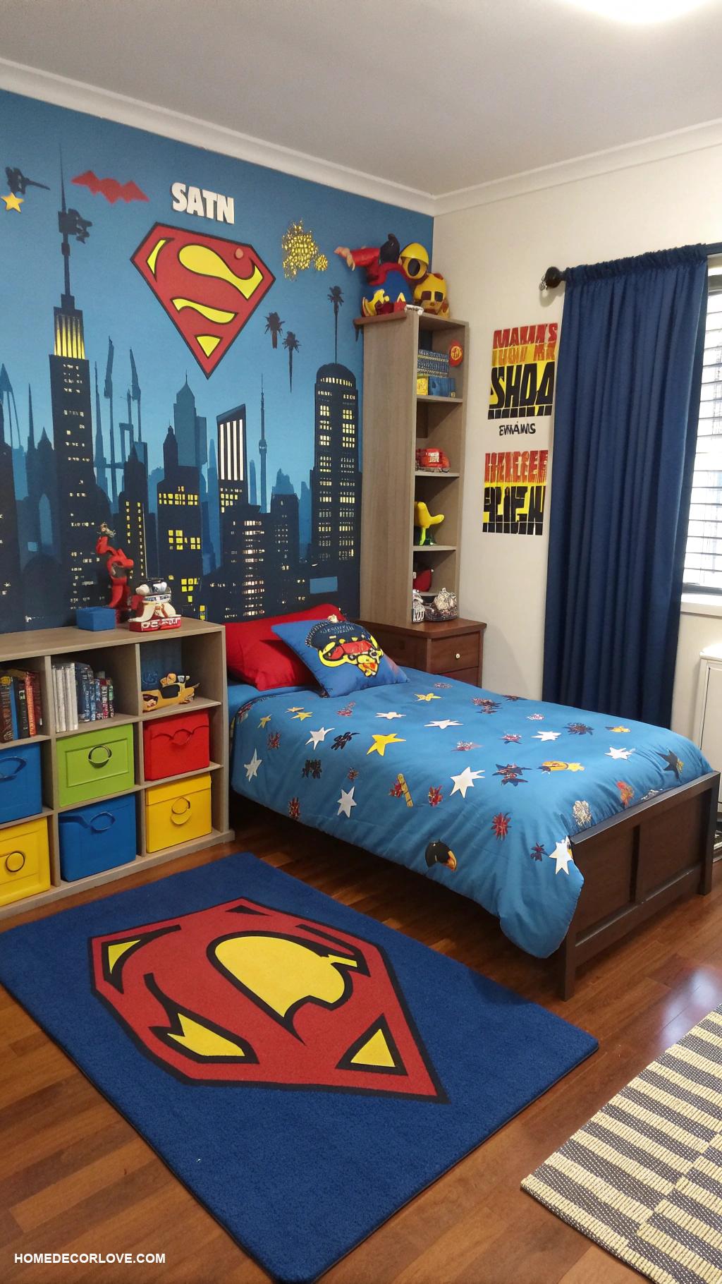 boys bedroom ideas Superhero decals for inspiration