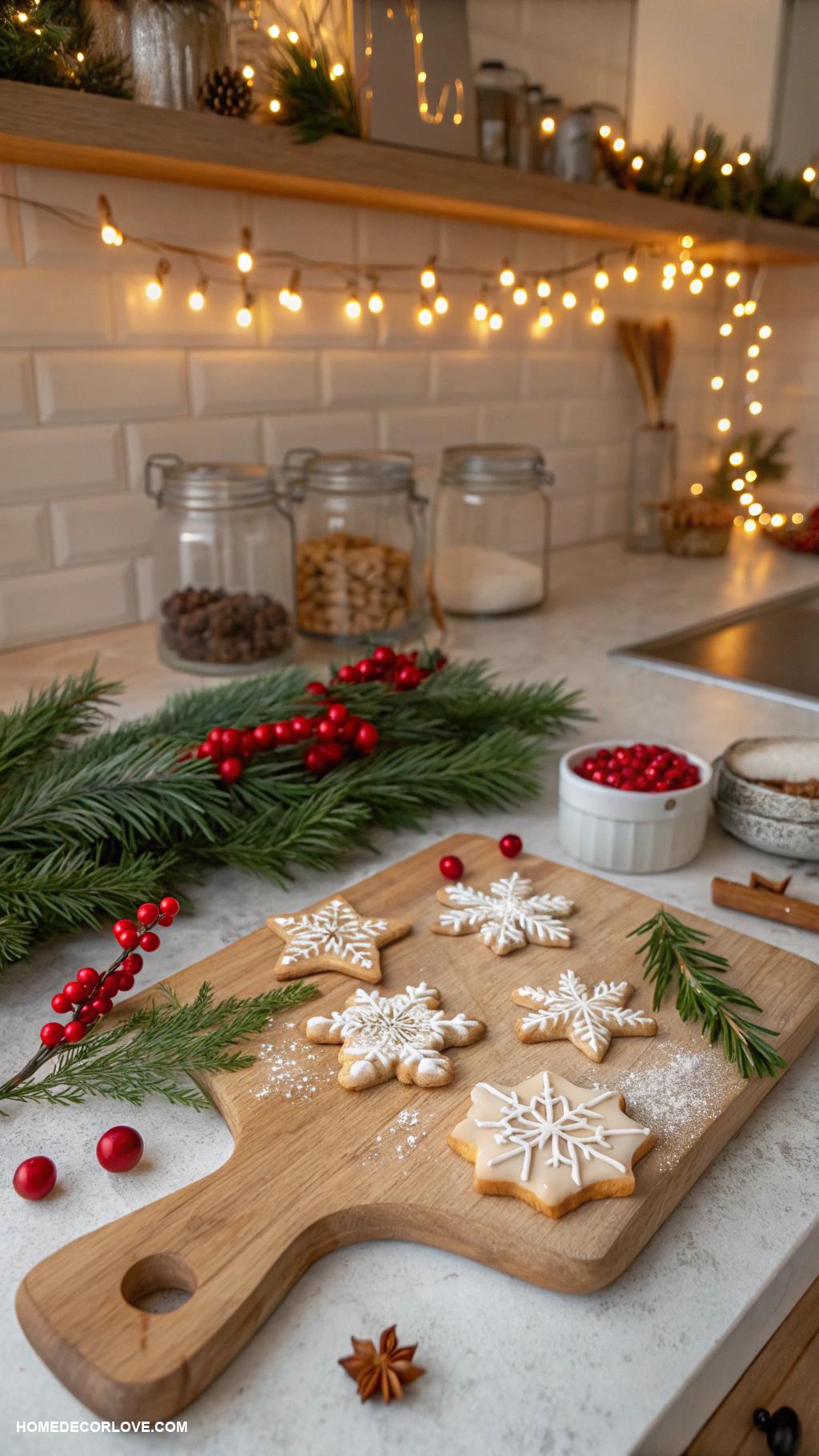 christmas kitchen decor Christmas themed cutting board for food prep