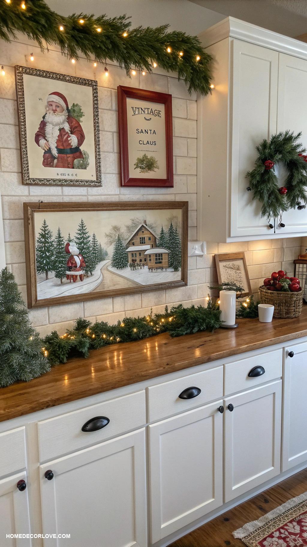 christmas kitchen decor Holiday themed wall art above the counter