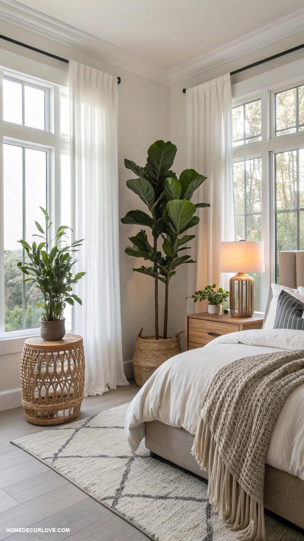 classy bedroom Indoor plants for fresh touch