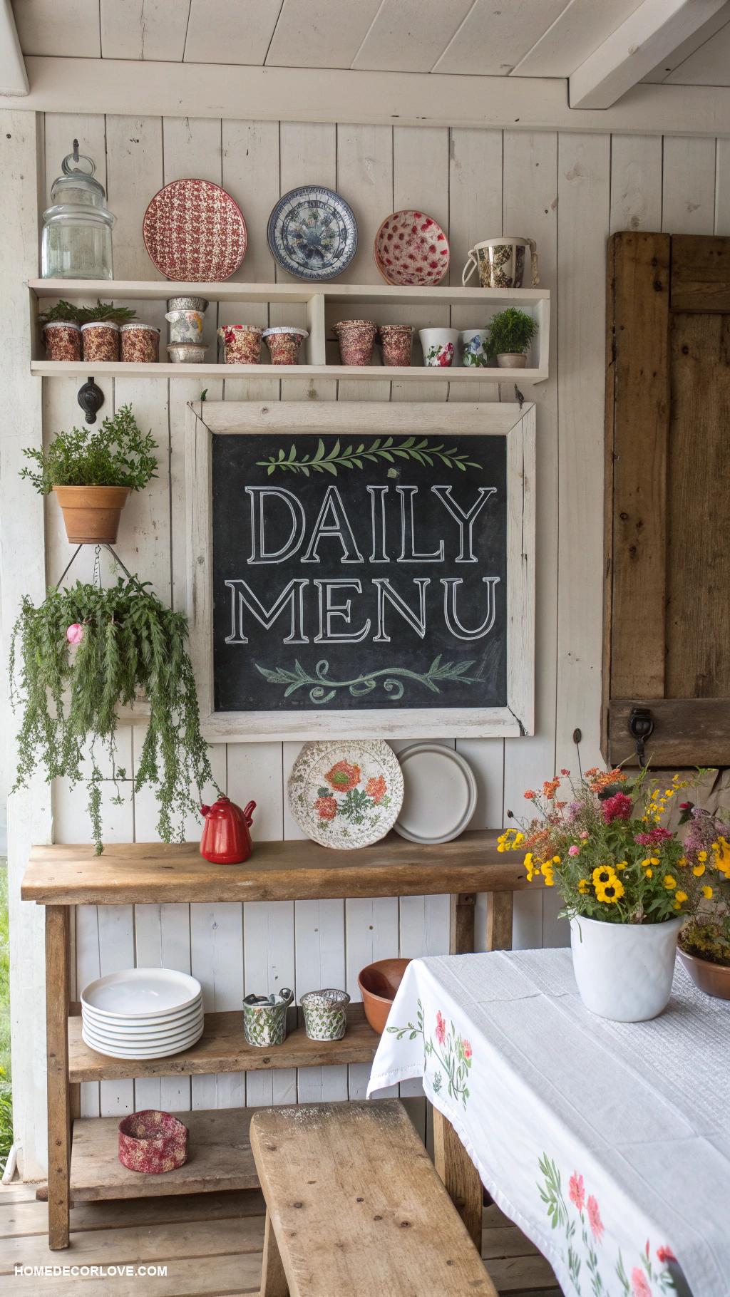 cottage kitchen Chalkboard for daily menu display