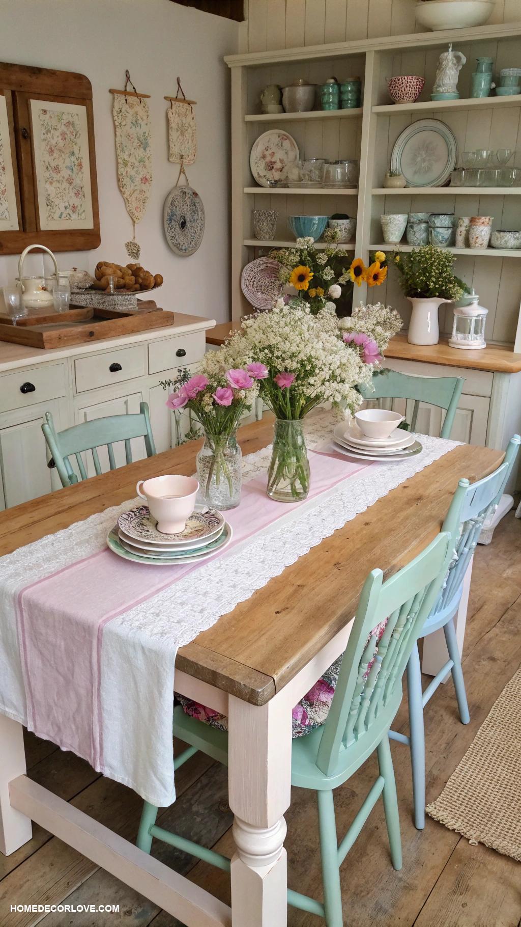 cottage kitchen Cottage style dining table decor