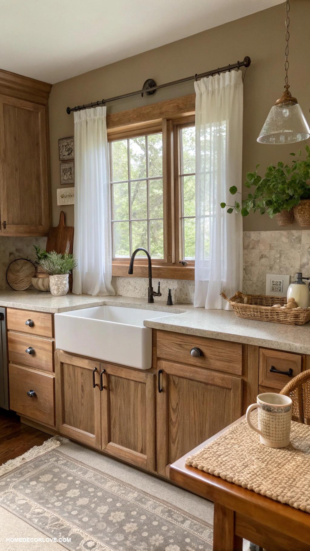 cozy kitchen Earthy tones for a calm atmosphere