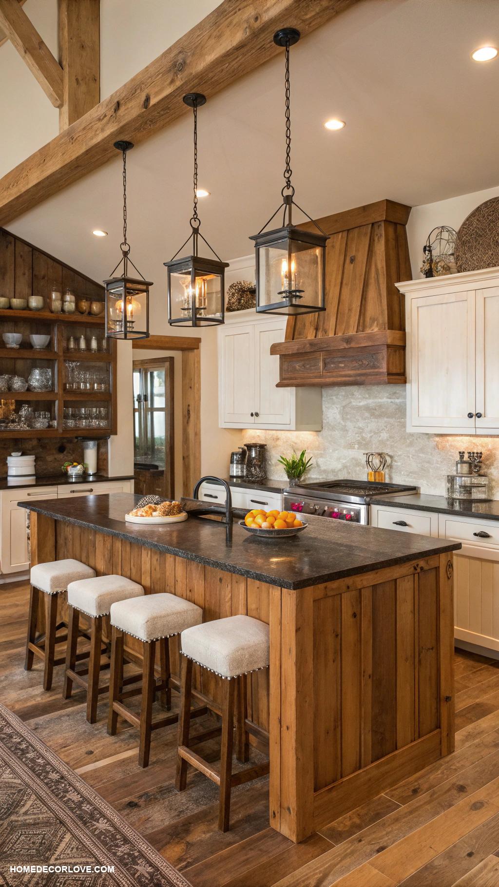 cozy kitchen Warm wood accents for a rustic feel