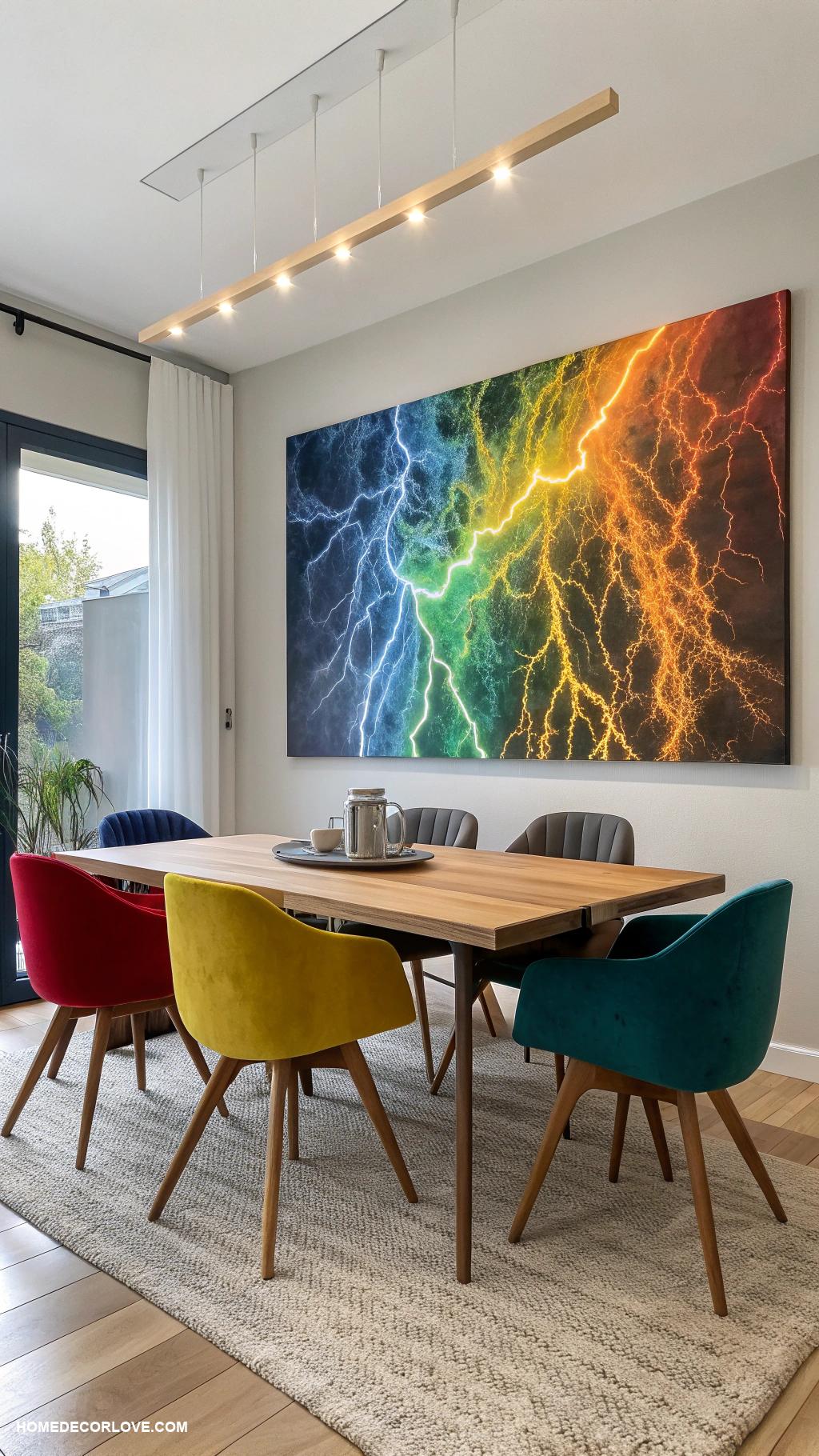 dining room inspiration Bright colorful abstract wall art