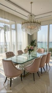 dining room inspiration Glass table for openness and lightness