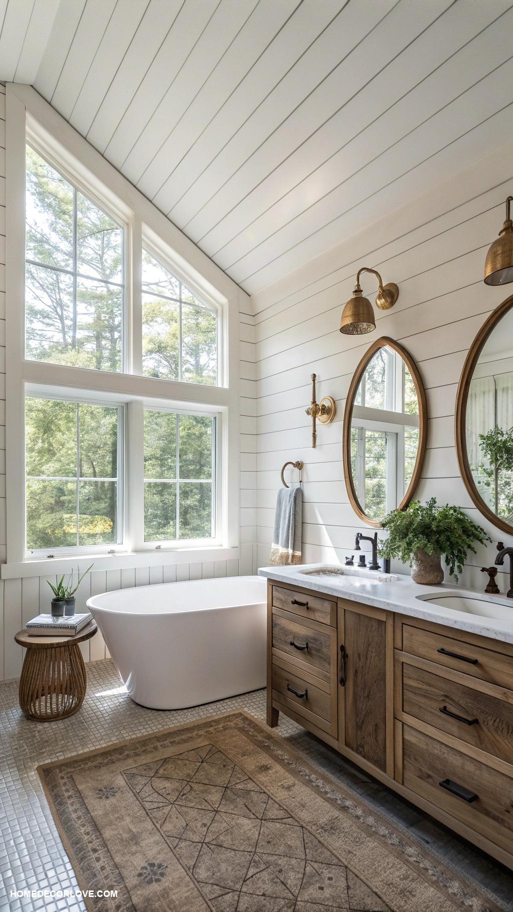 dream bathrooms Modern farmhouse with shiplap accents