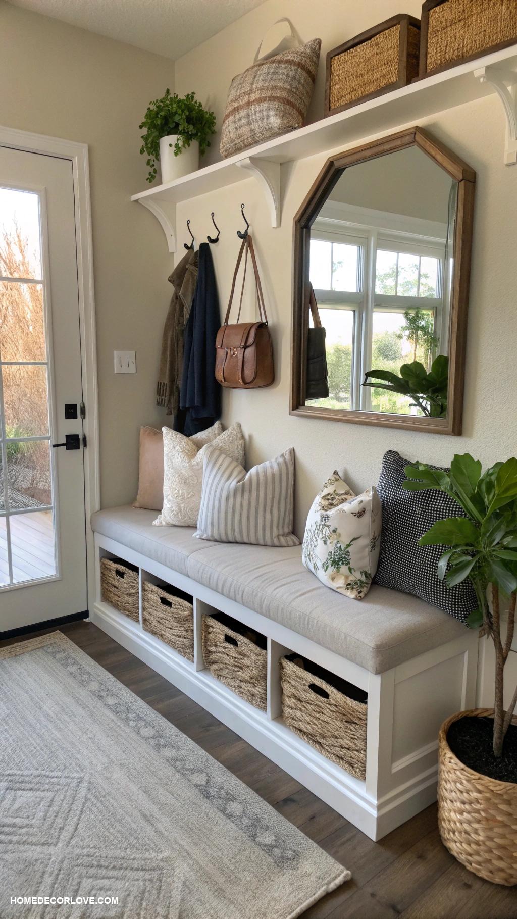 entryway ideas Add a bench for seating and storage