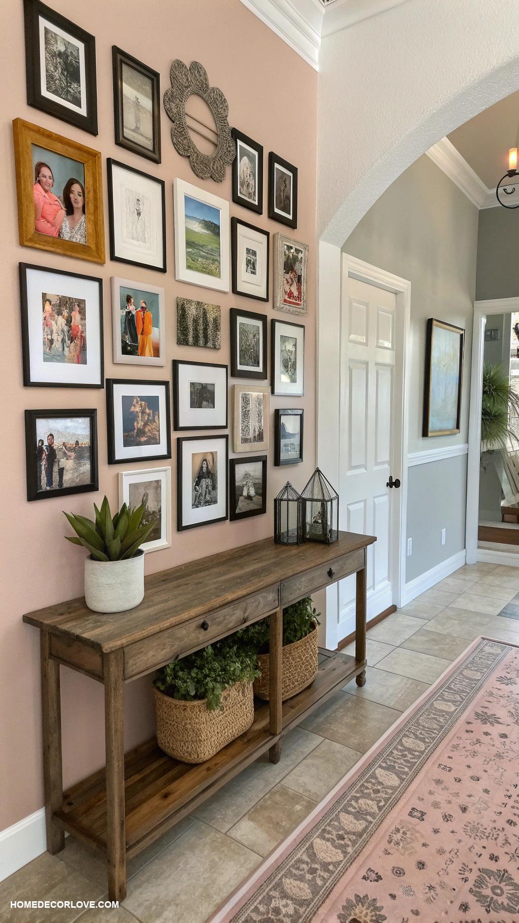 entryway ideas Create a photo wall for personal touch