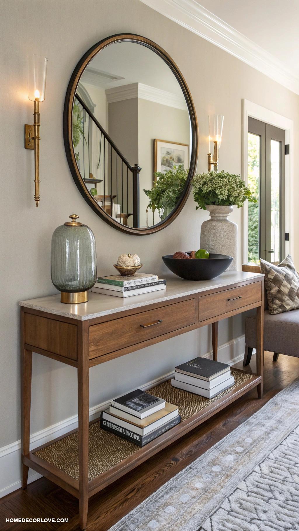 entryway ideas Use a stylish console table for essentials