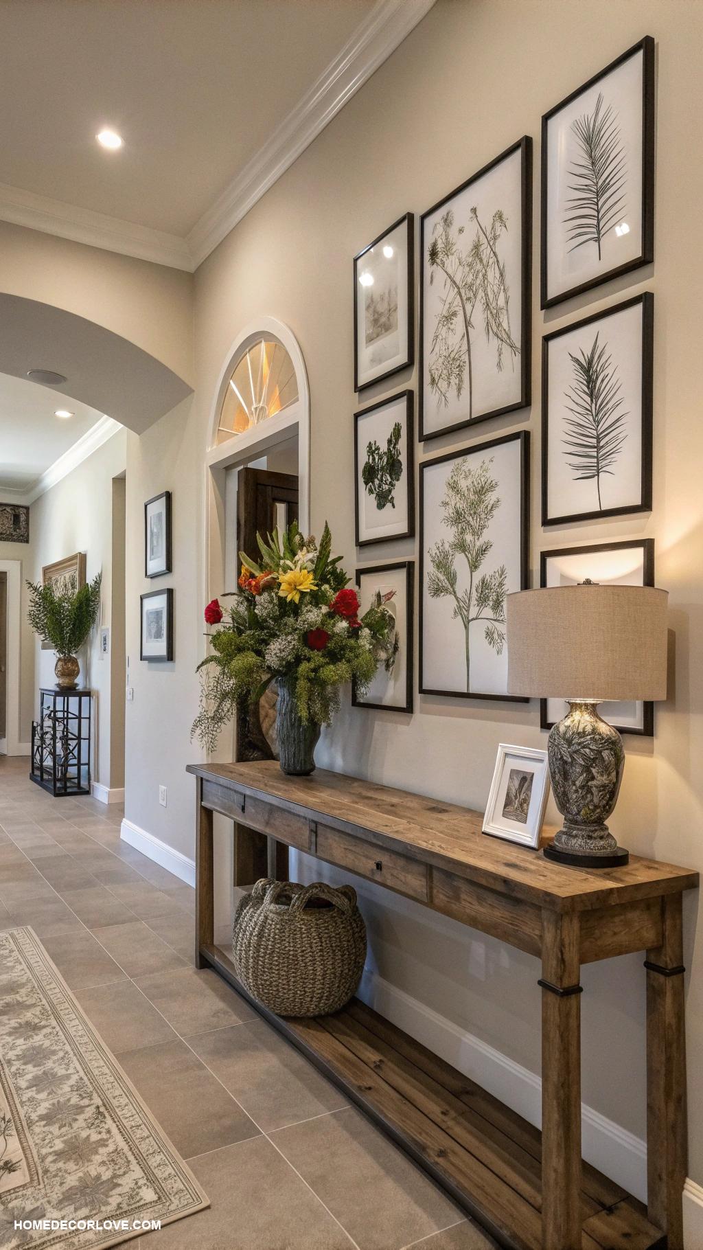 foyer ideas entryway Hang artistic wall decor