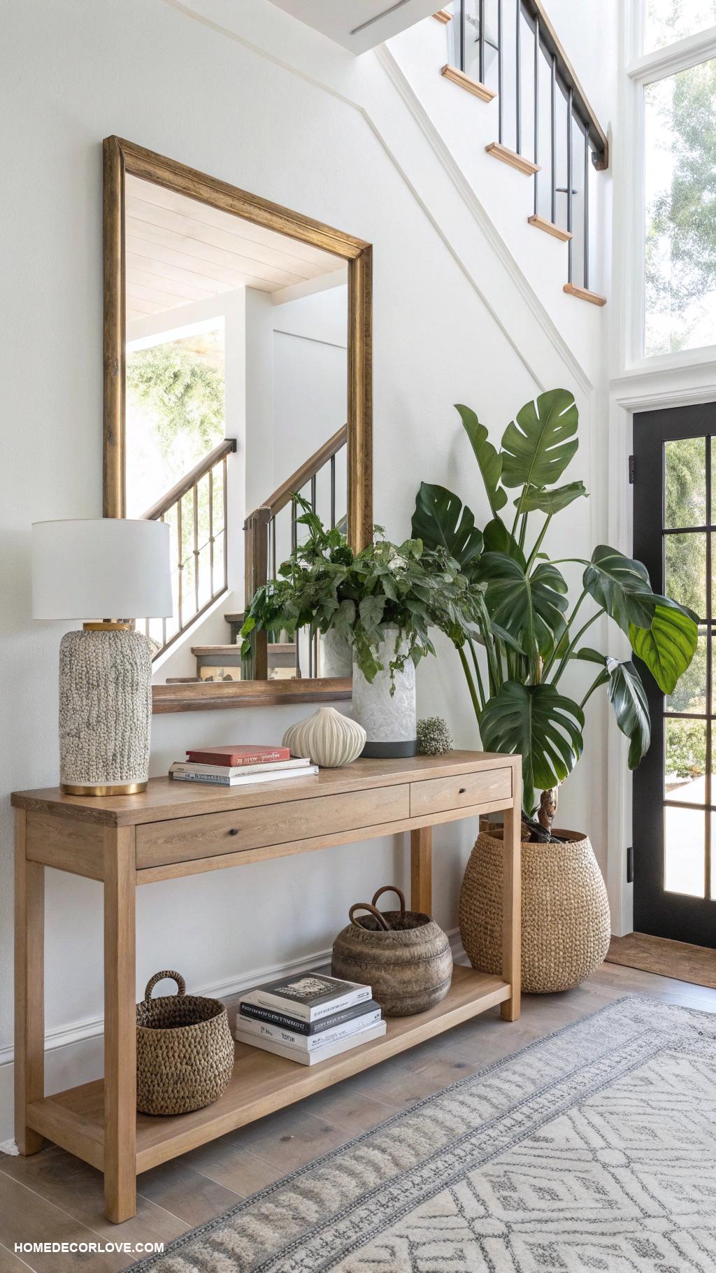 foyer ideas entryway Incorporate indoor plants for freshness