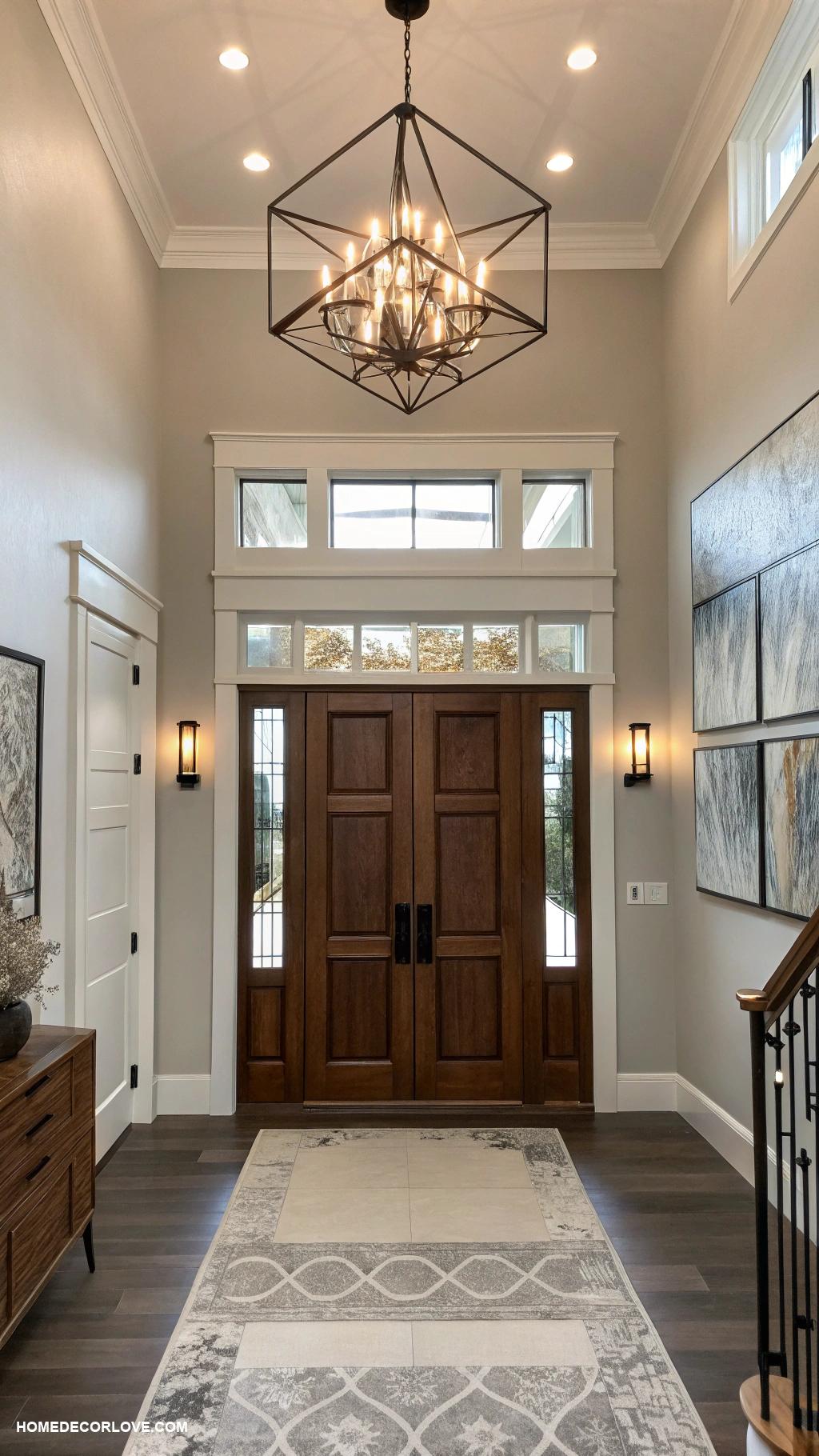 foyer ideas entryway Install smart lighting fixtures