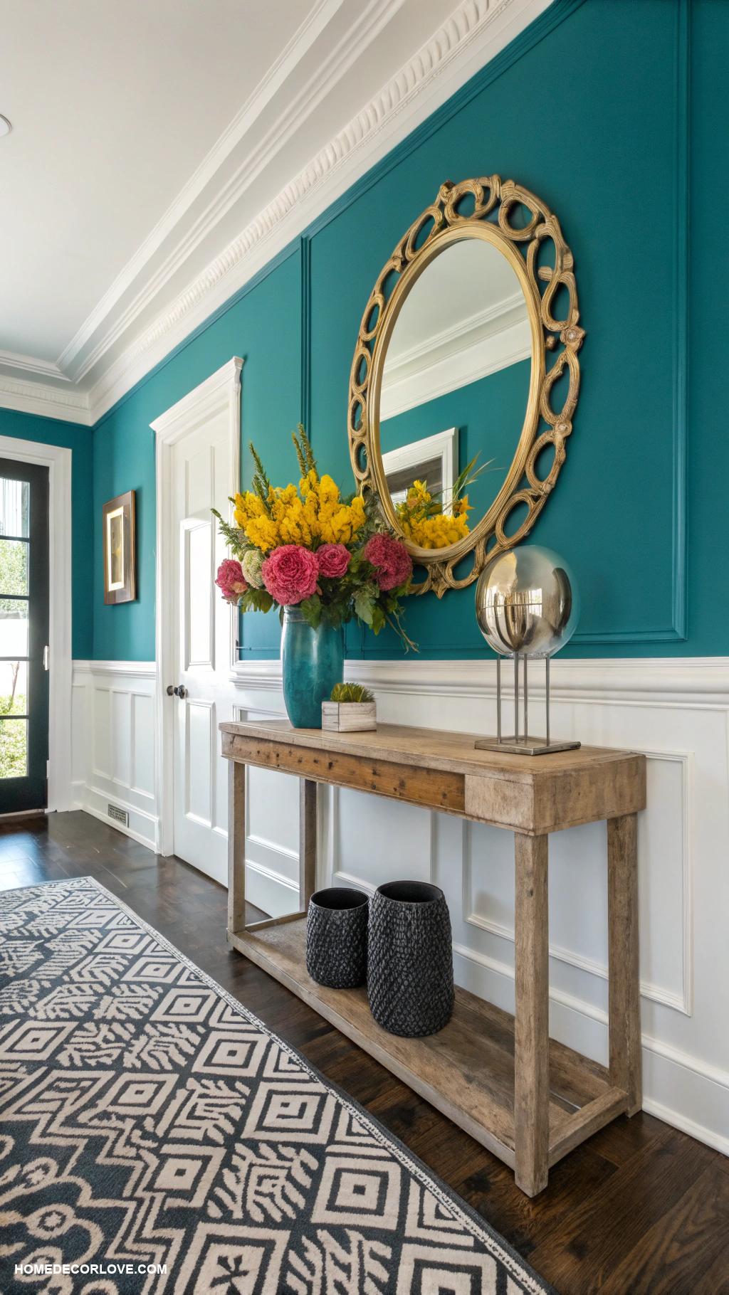 foyer ideas entryway Use bold paint colors