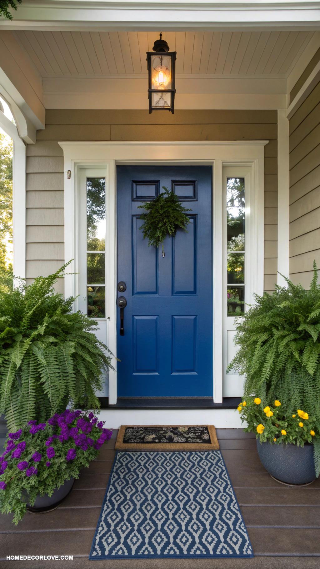 front door entryway ideas Bold paint color for instant curb appeal