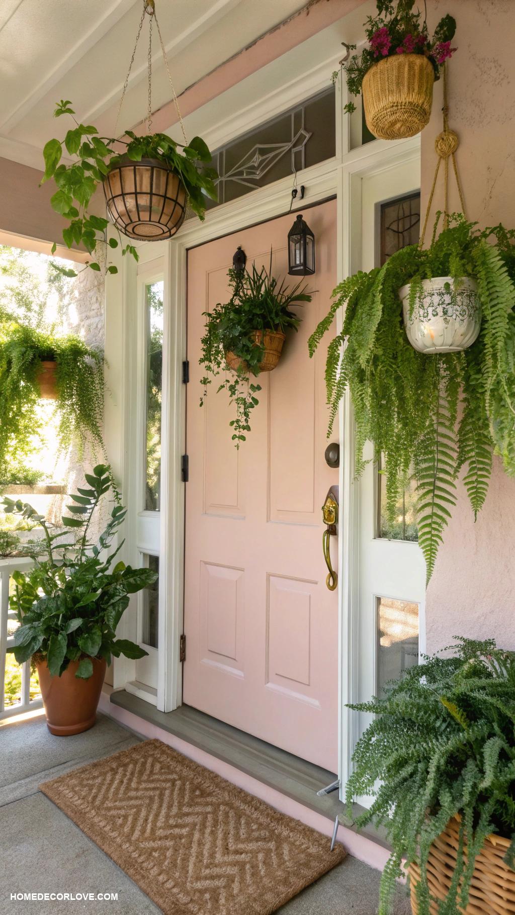 front door entryway ideas Hanging plants for a lush entryway vibe