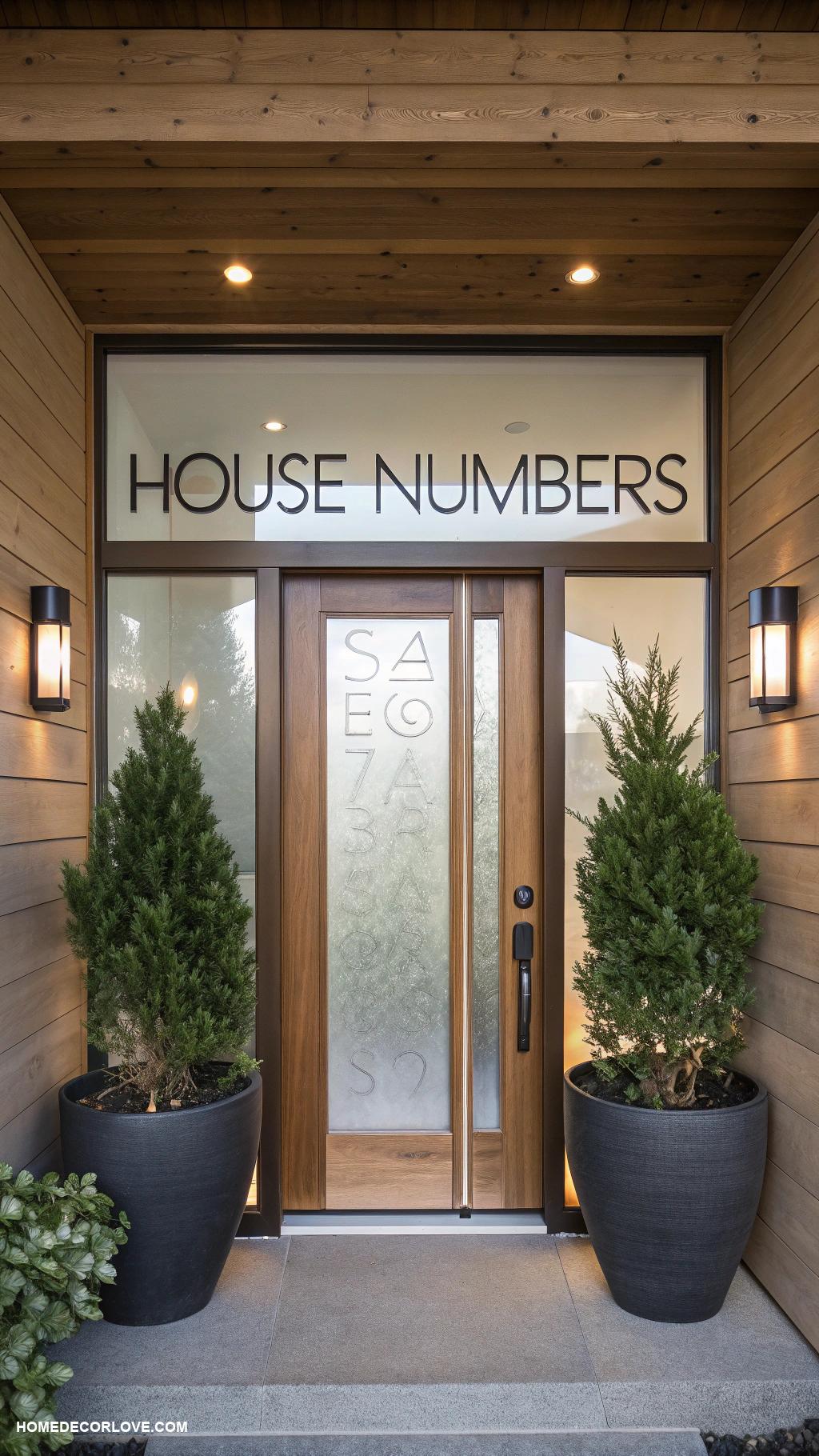 front door entryway ideas Minimalist house numbers for modern flair