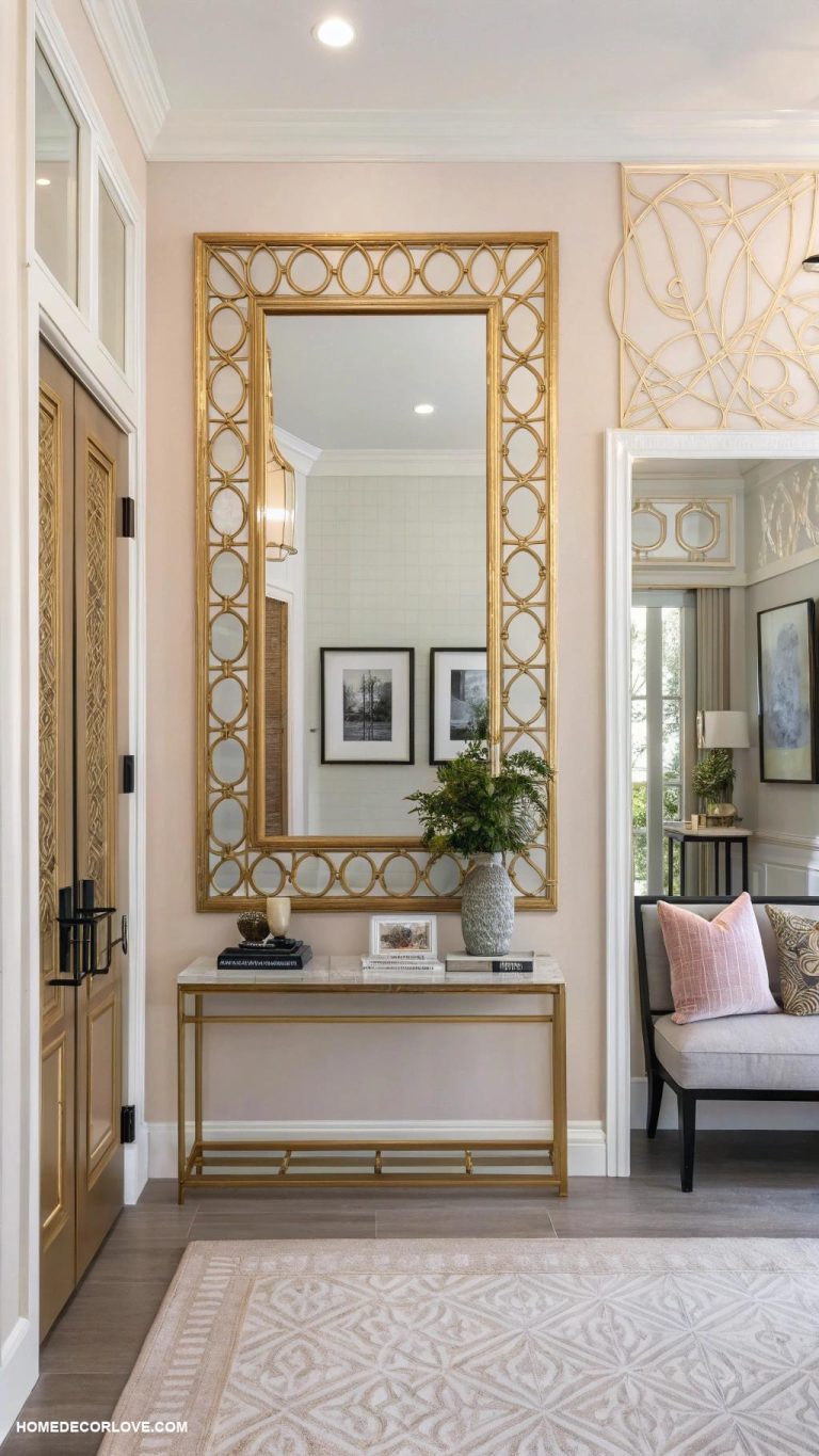front door entryway ideas Mirror to create the illusion of space