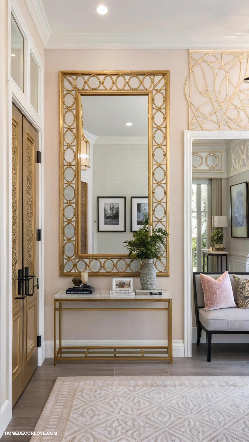 front door entryway ideas Mirror to create the illusion of space