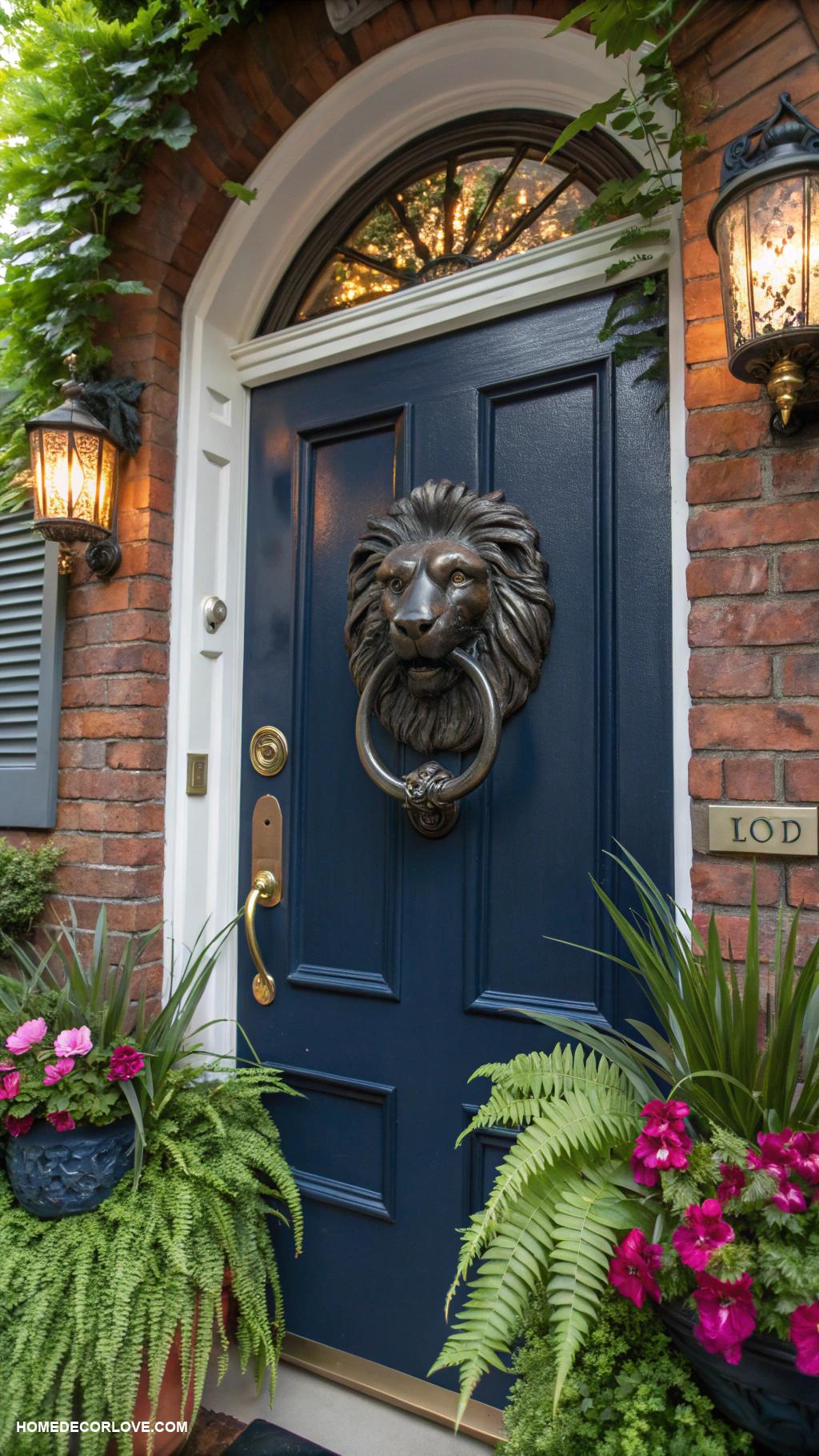 front door entryway ideas Unique door knocker for added character