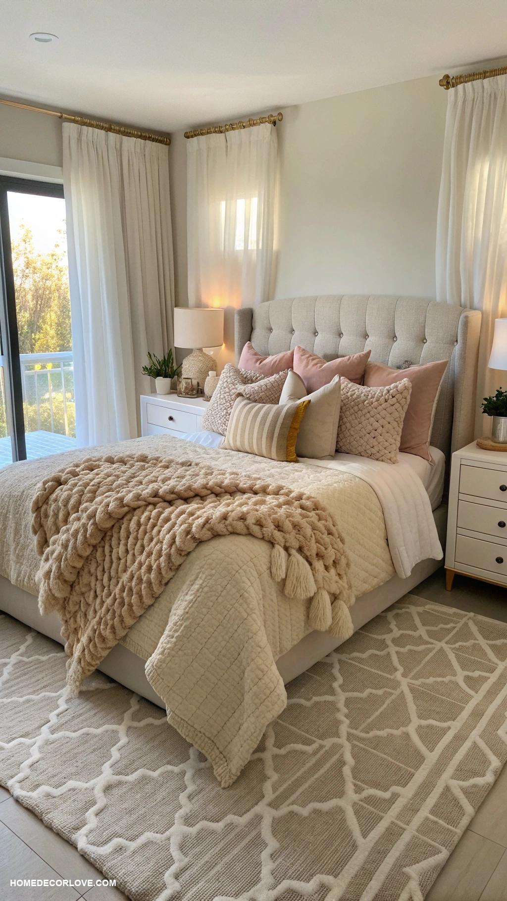 guest bedroom ideas Cozy bed with plush pillows