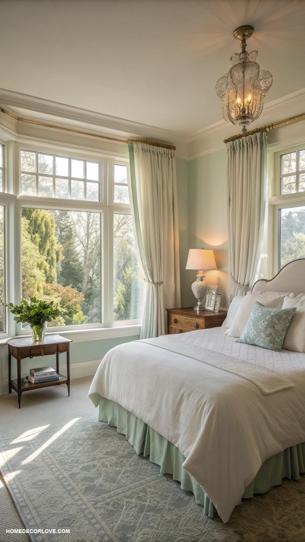 guest bedroom ideas Natural light with sheer curtains