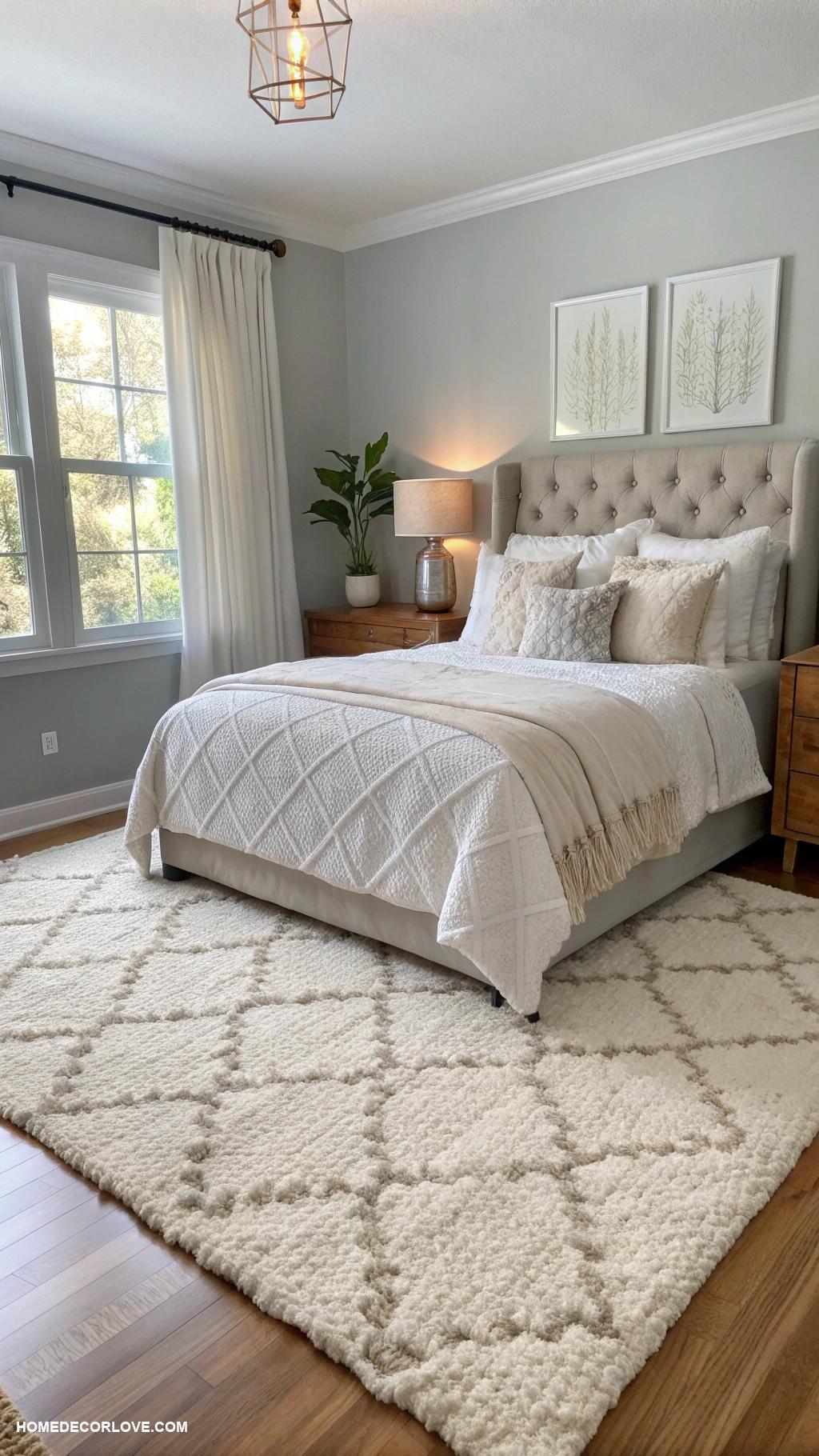 guest bedroom ideas Soft area rug for comfort