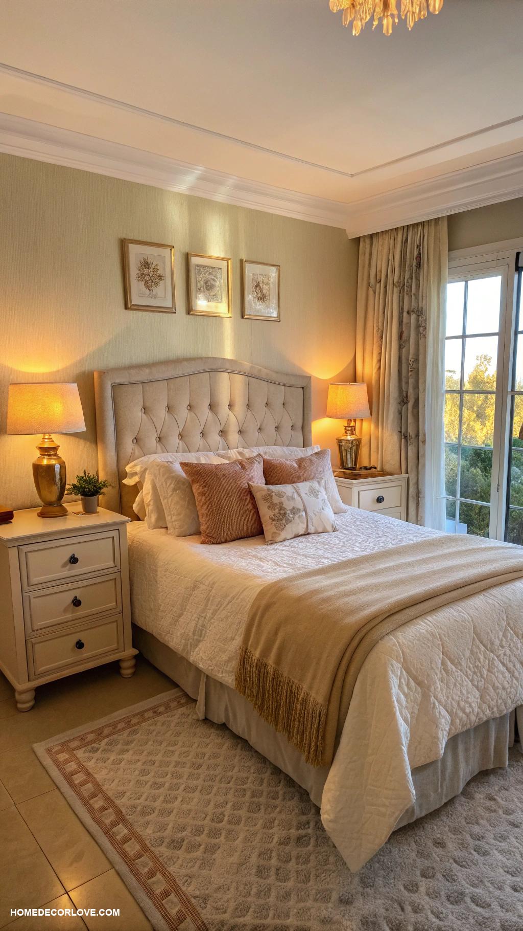 guest bedroom ideas Warm lighting with lamps