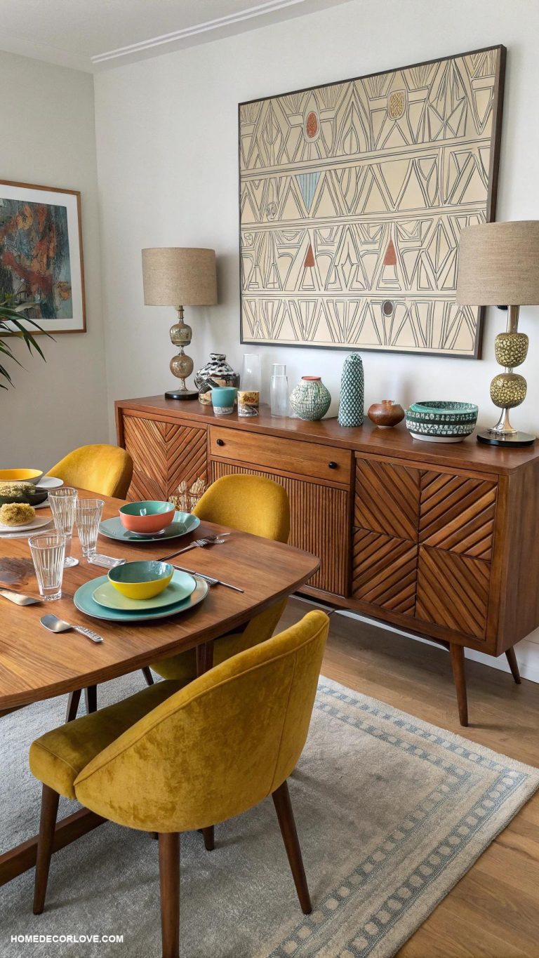 mid century modern dining room Retro sideboard for storage and display
