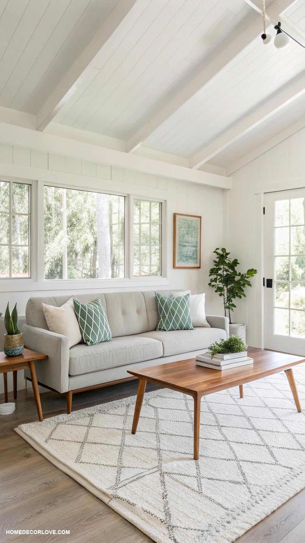 mid century modern living room Minimalist furniture with clean lines