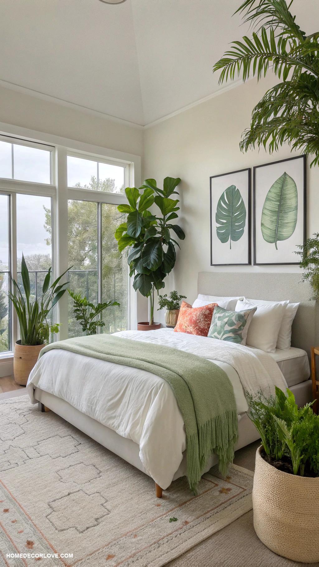 modern bedroom Plant decor for a fresh atmosphere