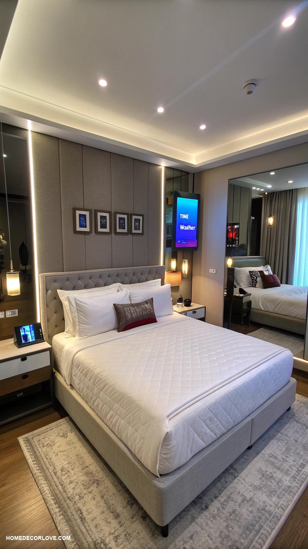 modern bedroom Smart technology for a modern touch