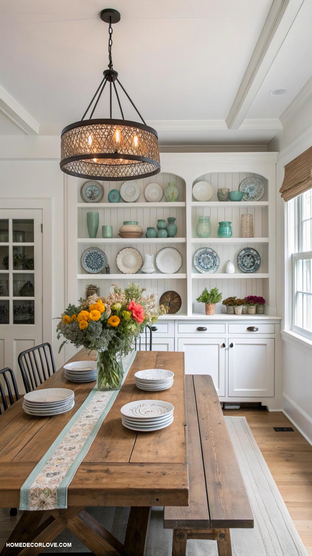 modern dining room Open shelving for stylish dish display