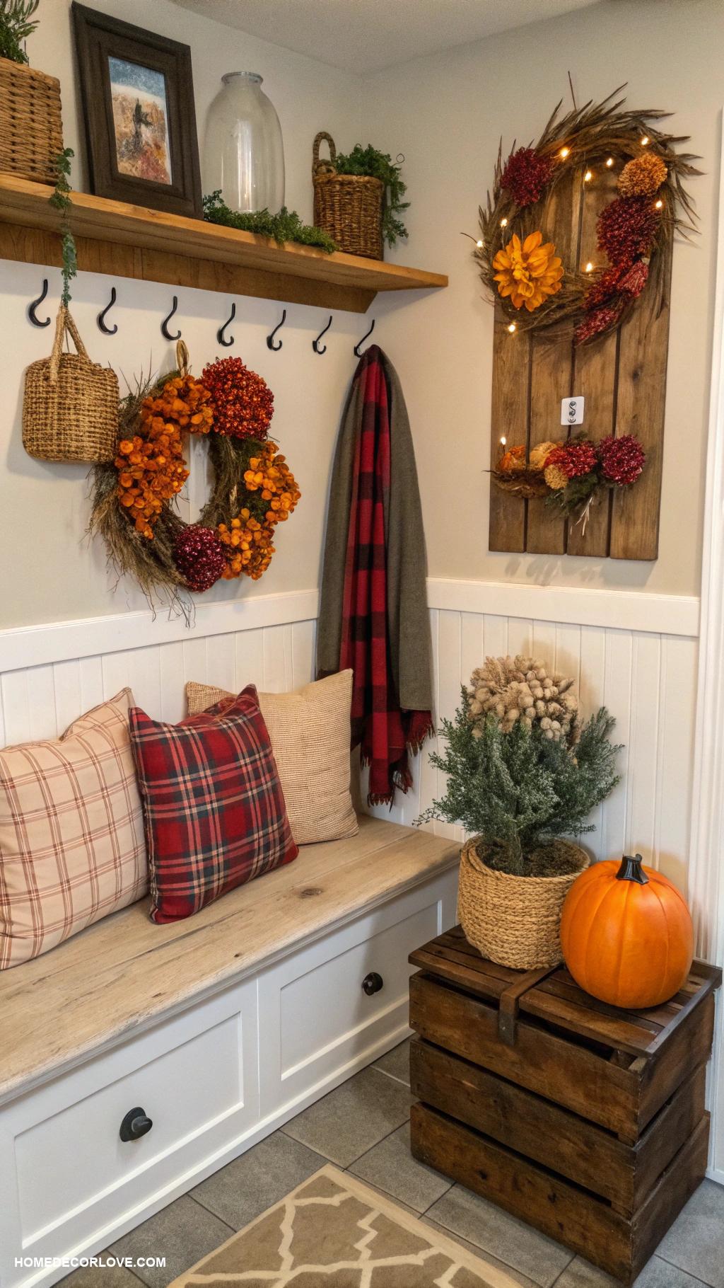 mudroom ideas Seasonal decor for a personal touch