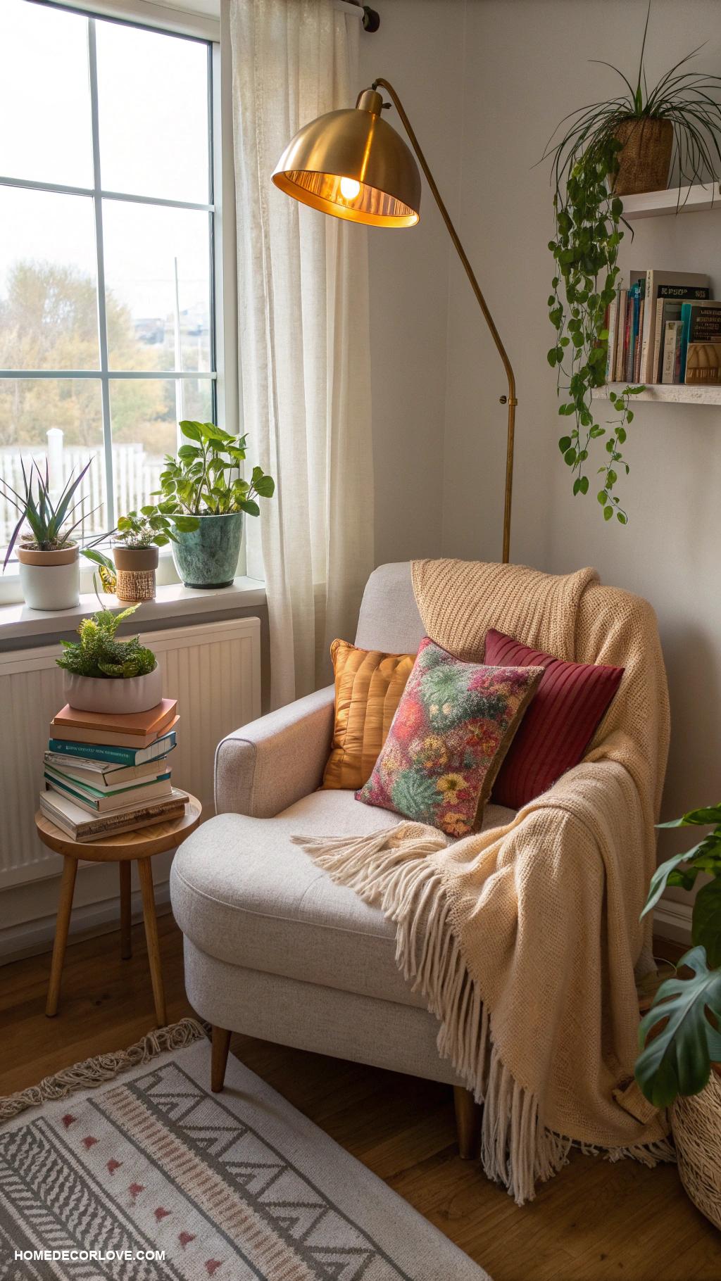 small bedroom ideas Create a cozy reading nook in corner