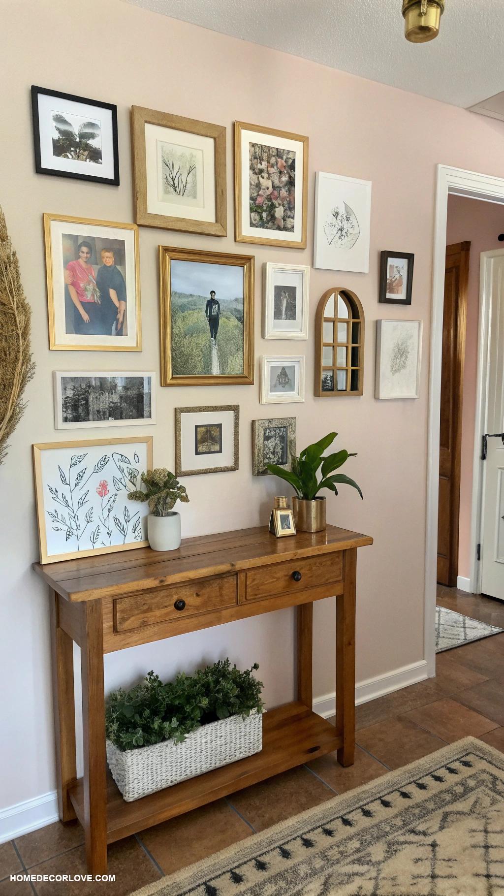 small entryway ideas Hang framed art or photos