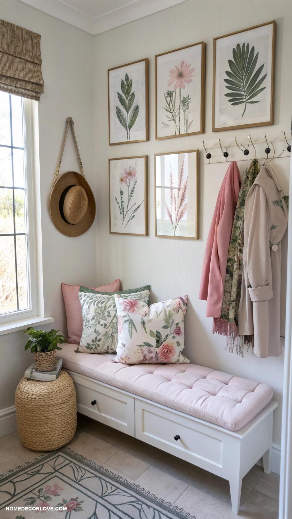 small entryway ideas Incorporate a decorative bench
