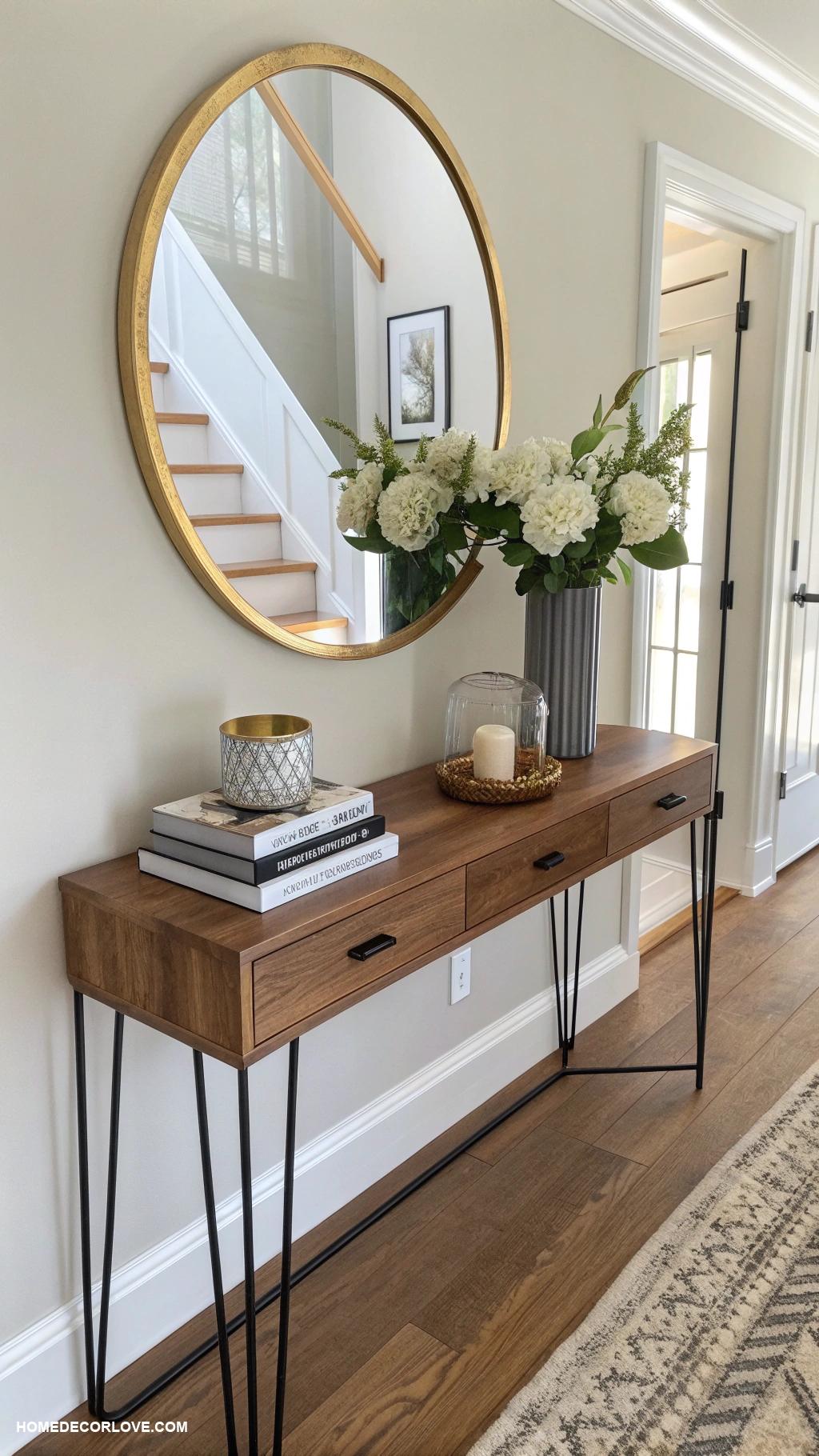 small entryway ideas Use a stylish console table